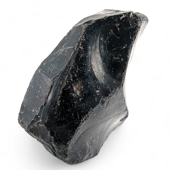 Vintage Other - Black Art Glass Cullet Opaque Slag Glass #4XL33